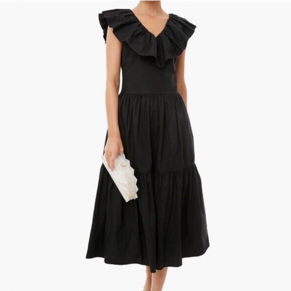 NWOT - Tuckernuck Pomander Place XS Black Ruffle Jo Midi Dress